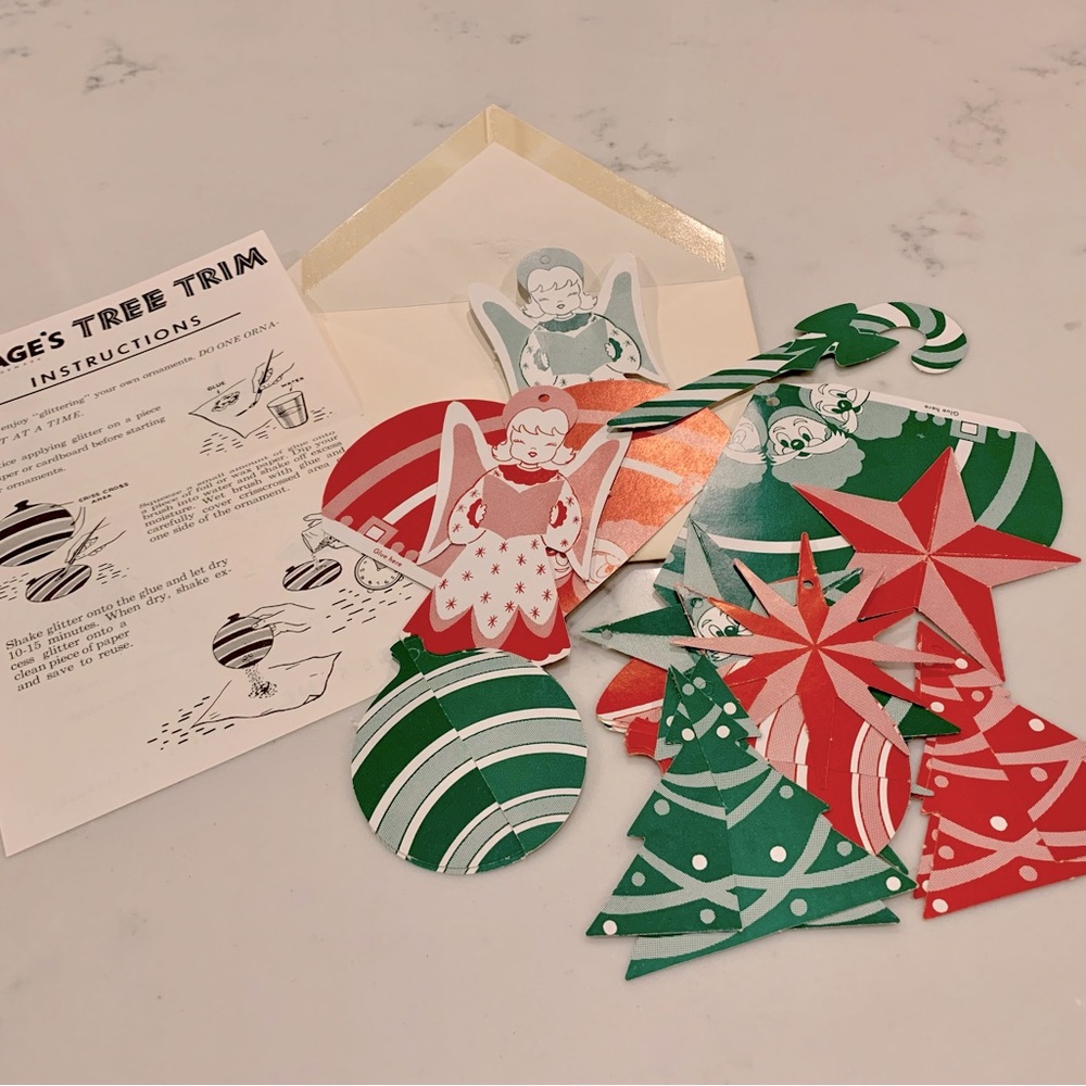 Vintage paper ornaments with original instructions